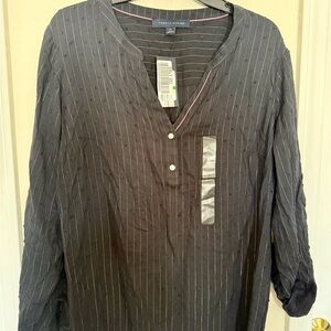 Tommy Hilfiger Gray Pinstripe Blouse